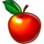 Красное яблоко с листочком