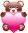 Серый медведь с розовым сердечком